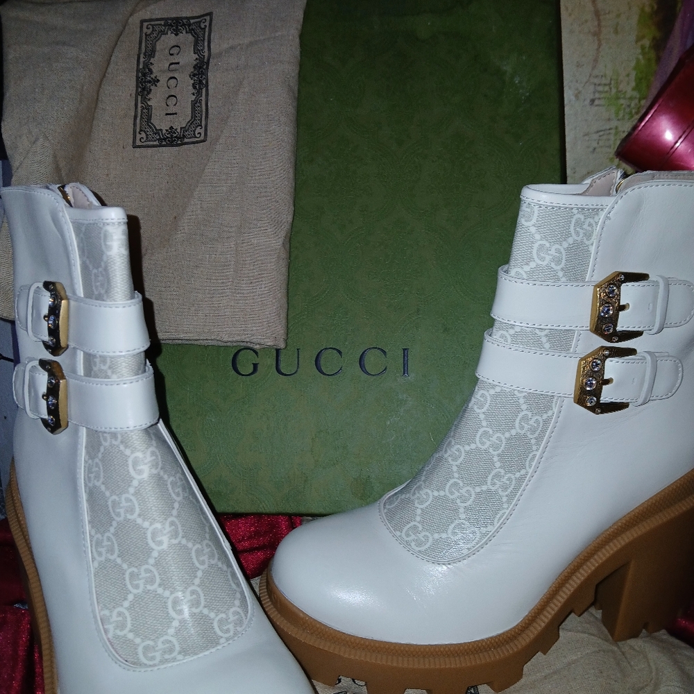 Gucci Women's White Leather Boots